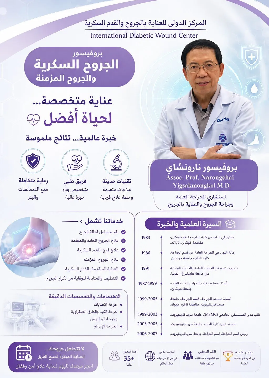 المركز الدولي للعناية بالجروح والقدم السكرية — البروفيسور نارونشاي